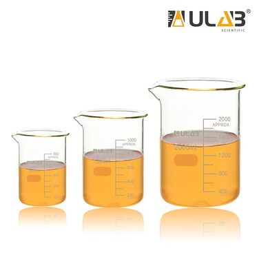 ULAB Scientific набір мірних склянок 500/1000/2000 мл, боросилікат 3.3, низька форма з градуюванням
