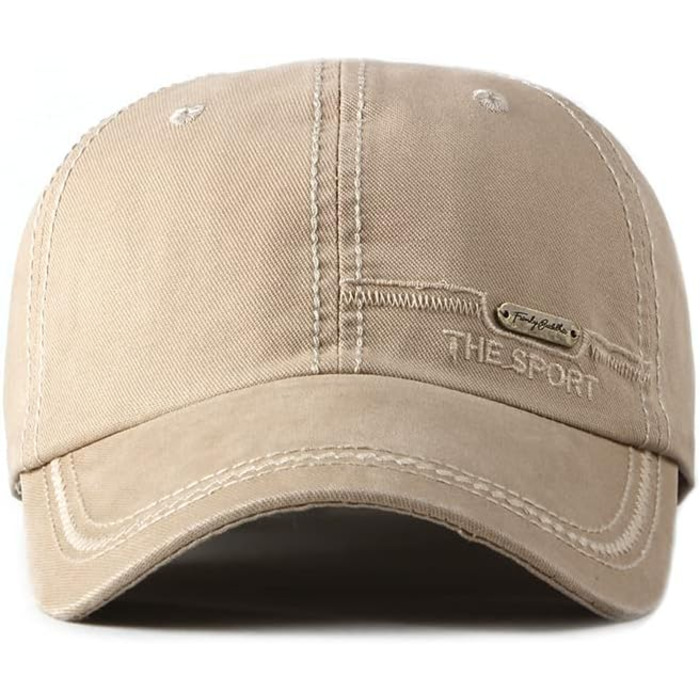 Кепка бейсболка YAMEE джинсова унісекс для чоловіків та жінок, спортивна шапка для активного відпочинку, риболовлі, кемпінгу, один розмір (2/Бежевий)