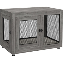 Клітка для собак PawHut з 2 дверцятами, знімний матрац, сучасна сталева будка для собак, 94x60x71,5 см, білий/сірий