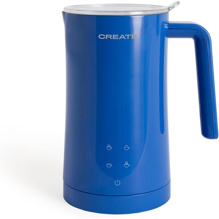 Електричний спінювач молока CREATE MilkFrother, блакитний: сенсорний дисплей, 4 програми, 350 мл, гарячий/холодний, 400W
