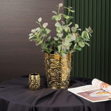 Набір аксесуарів для ванної кімнати з кераміки Goldfarben (4 шт): дозатор для мила, тримач для зубних щіток, стаканчик для води та мильниця. Стильний декор для раковини, чудовий подарунок на новосілля.