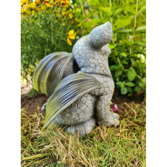Kremers Treasure Chest Garden Figure Dragon Child Scratching Its Ear, Dragon Gargoyle Figure Garden