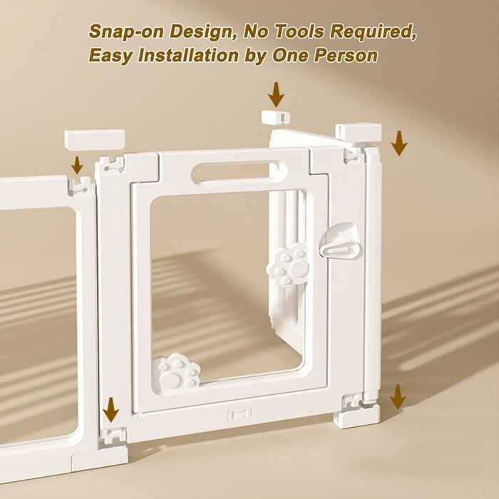 Кізочок-загон для собак з дверцятами, безпечний загон для собак, цуценят, котів, кроликів, горностаїв, просте встановлення та прибирання, пластиковий загон з анкерами та присосками для маленьких тварин (2 додаткові пластини)