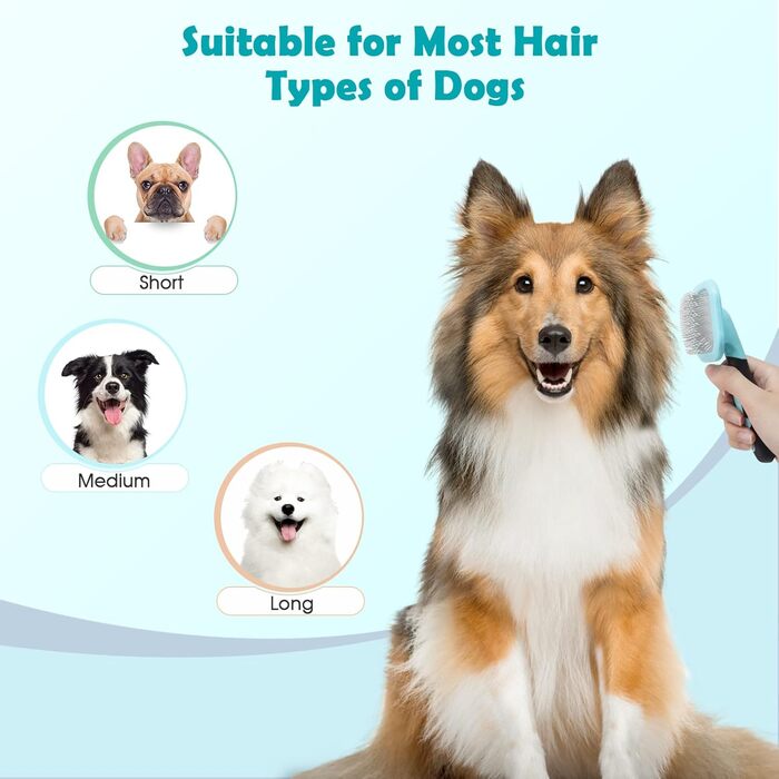 Щітка для грумінгу собак, видалення шерсті, для цуценят, Yorkie, Пуделя, Кішки, блакитна
