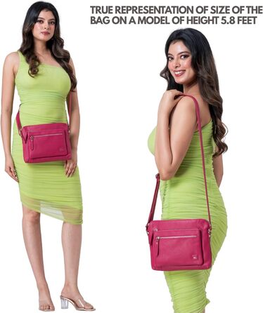 Сумка через плече Wise Owl Nappa Hot Pink: шкіряна сумка для жінок та чоловіків, кросбоді, 5 відділень на блискавці