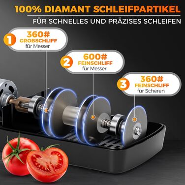 Точилка для ножів електрична AUSTEIN® Diamant X5 3-фазна, для ножів та ножиць, з магнітним контейнером для стружки