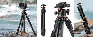 Штатив K&F Concept A234A1 з головкою BH-28L, 160 см, чорний