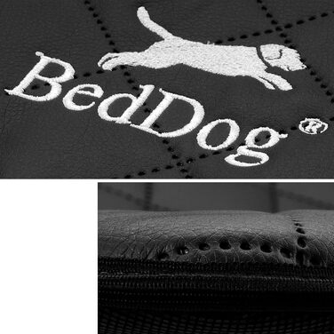 Килимок для собак BedDog® Nelly - комфортний лежак для тварин, штучна шкіра, 90x60 см, пісочний/кремовий колір