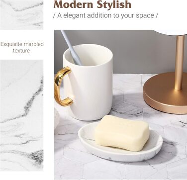 Підставка для мила Shinowa: неслизька коробочка для мила з харчового гіпсу, білий камінь. Організатор для ванної кімнати, туалету, кухні.