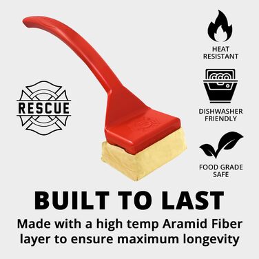 BBQ Interchangeable Scraper Cleaning Head, Bristle-Free – Durable and Unique Scraper Tools for Cast Iron or Stainless Steel Grates, Grill Cleaner (Grill Brush)