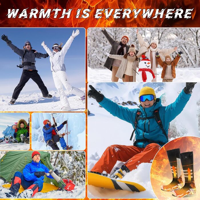 Гріючі шкарпетки для жінок та чоловіків, 5000/8500mAh з додатком, повна підошва, акумуляторні, миючі, 4 режими нагріву, для зимового кемпінгу, полювання, риболовлі, їзди на конях, катання на лижах, розмір M