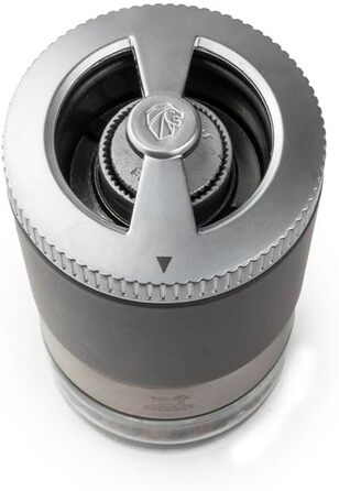 Перецьмолка PEUGEOT Maestro 10 см з регулюванням u'Select, 3 види перцю, 3 змінні флакони, натуральне дерево та нержавіюча сталь, сірий, вироблено у Франції