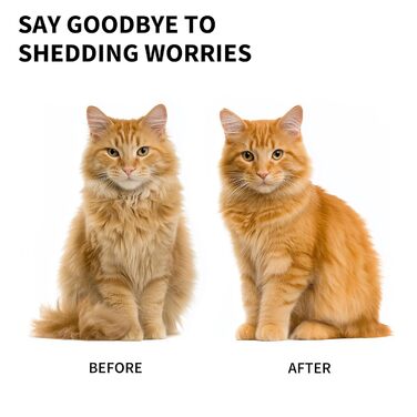 Щітка для собак та котів - двоколірна синьо-жовта, видаляє відмерле волосся та підшерсток, для собак та котів