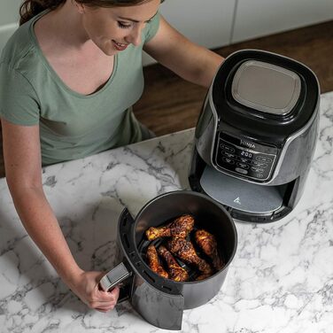 Фритюрниця Ninja AF160UK MAX, 5.2 л, 6-в-1, без олії, Air Fry, Max Crisp, для смаження, випікання, розігріву, дегідратації, сімейна, цифрова, приготування з заморожених продуктів, з антипригарним покриттям