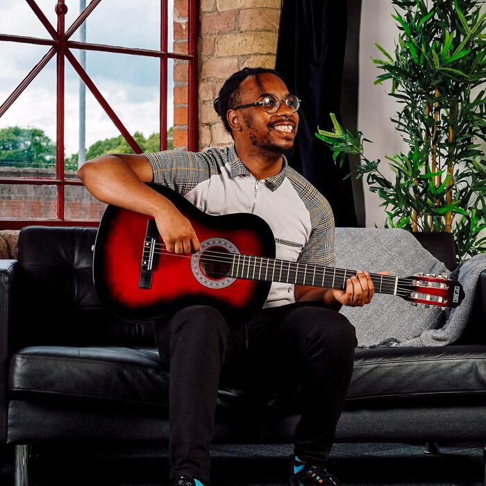 Класична гітара 3rd Avenue 4/4 з нейлоновими струнами, повний розмір, початковий набір – блакитний (Redburst)