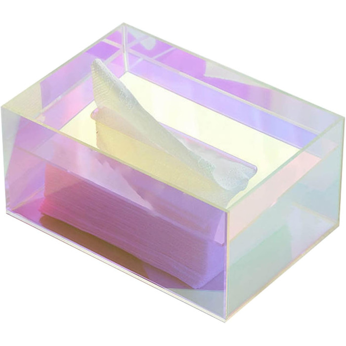 Tissue Box, Tissue Box, Rectangular Acrylic Colorful Tissue Box Holder Serviette Box with Large Opening, Sinkable Cover Tissue Box Tissue Box for Toilet Lid