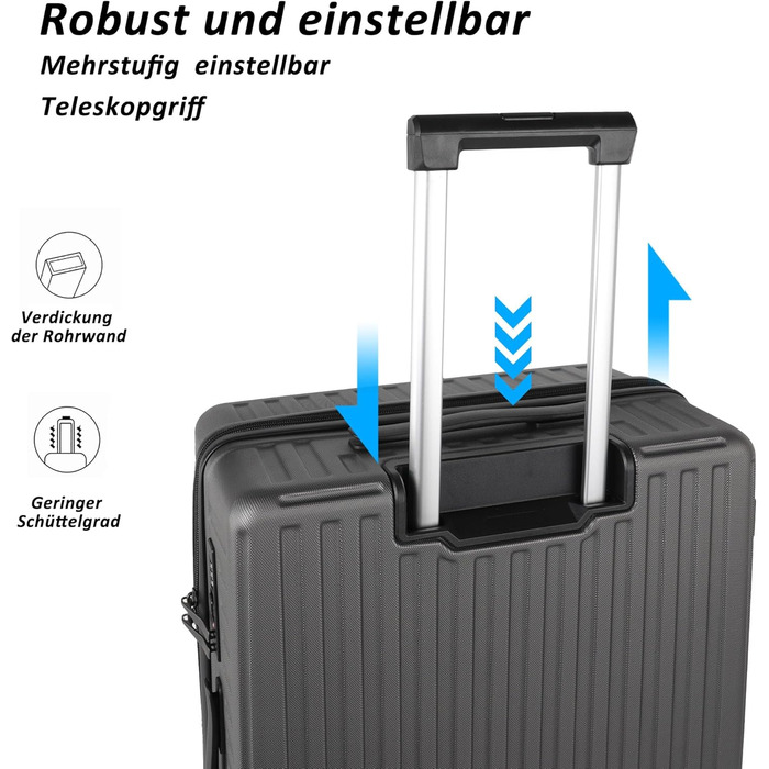 Валіза ручної поклажі TANTOMI з відділенням для ноутбука, 50 см, жорсткий корпус ABS, легка, з 4 колесами на 360°, TSA-замок (світло-темно-зелений, 41 л)