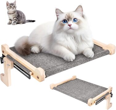 Підвісне ліжко для котів на підвіконня, 45x36 см, міцне, до 40 кг, з тканини льон