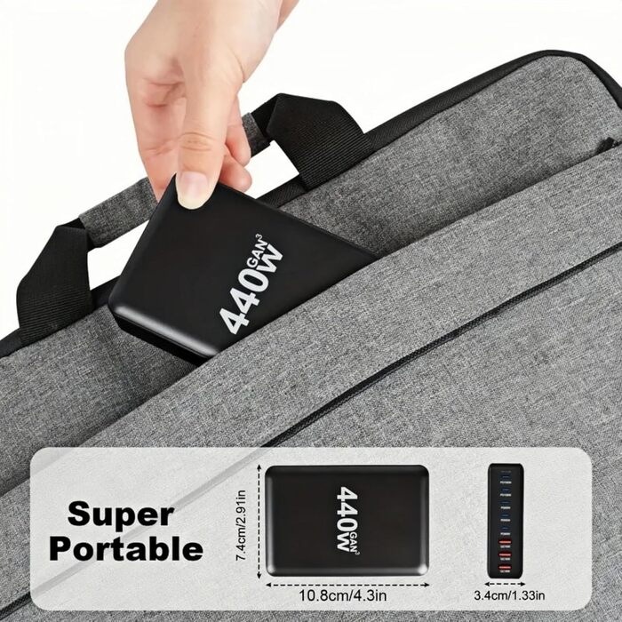 Зарядний пристрій USB-C 620W, 10 портів, швидка зарядка PD PPS 100W, для MacBook Pro/Air, iPad, iPhone 16/15/14/13/12 Pro Max, Samsung