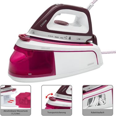 Clatronic® станція для прасування з парою DBS 3749 (біла) | 3,5 бар, 1,2 л, 2400 Вт | Anti-Tropf System