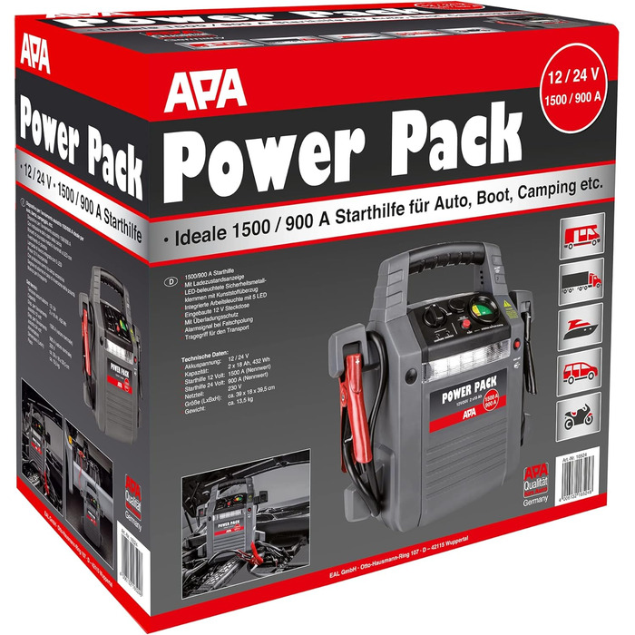 Power Pack APA 16524 - Пусковий пристрій 12/24V, 900A