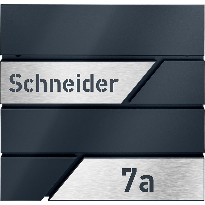 Поштовий ящик з газетницею з нержавіючої сталі, настінний, з замком та гравіюванням (срібний)