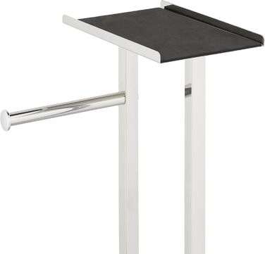 Набір для туалету Relaxdays: тримач туалетного паперу, щітка, тримач для щітки, поличка, нержавіюча сталь, срібний, 66x24x18 см