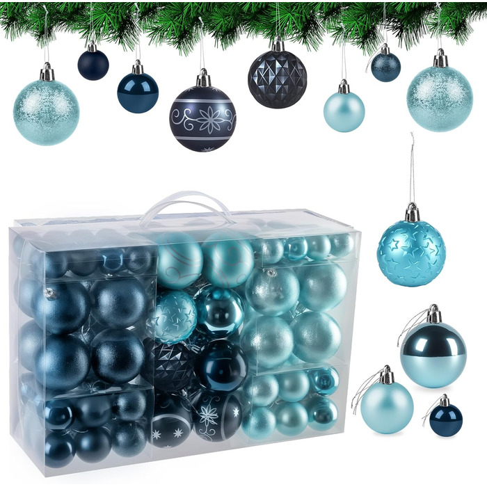 Набір прикрас для ялинки Homewit 105 шт. Золотий, пластикові кулі з гачками, для ялинки, багаторазовий