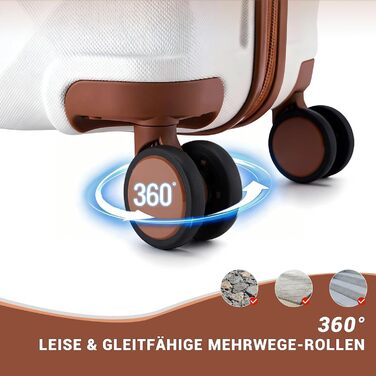 Чемодан British Traveller Groß 74.5 см, 91 л: Легкий валіза з ABS+PC, TSA-замок, 4 колеса, Кремовий