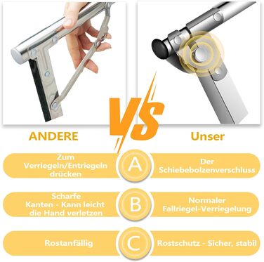 Сушарка для білизни URYAN 200 см, сталева, розкладна, для дому та вулиці, з 20 гачками, велика, стійка