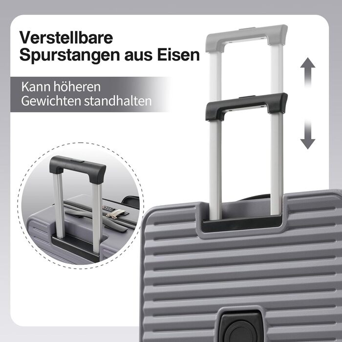 Набір валіз Merax TSA: 3 валізи (M, L, XL) з TSA-замком, телескопічним ручками та 4 колесами, чорний колір, PP-матеріал