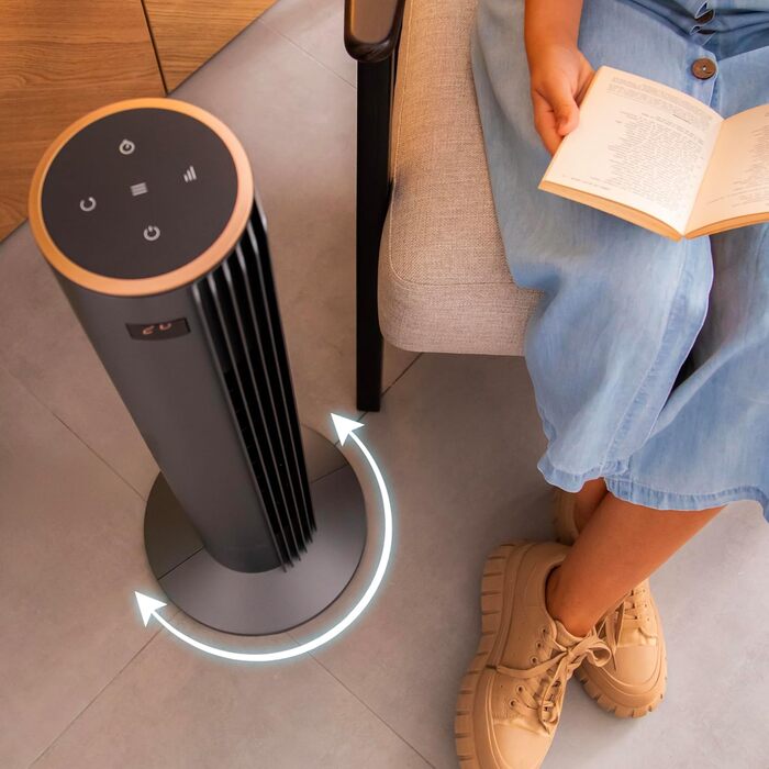 Турбовентилятор Cecotec EnergySilence 9090 Skyline, 76 см, білий, з пультом керування та дисплеєм