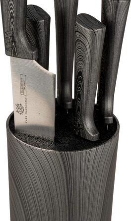 Набір ножів Karl Hausmann 5 предметів: ніж, підставка - кухонні ножі з нержавіючої сталі (сірий колір дерева)