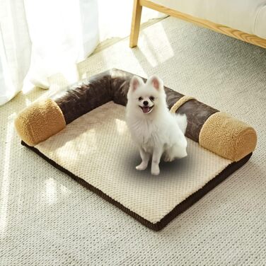 Ортопедичне собаче ліжко Nyescasa, зручне та миється, сірого кольору. Розмір S (55x45x13 см). Зручне для великих та середніх собак, захист для багажника, з 3 знімними спинками.