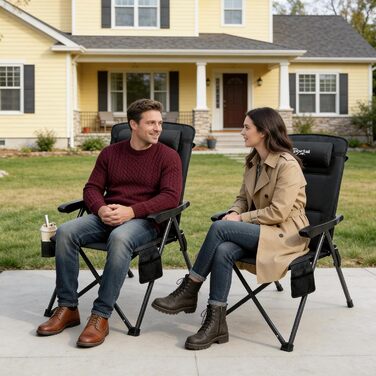Крісло кемпінгове розкладне Portal з регульованою спинкою (2 шт) - Чорне. Витримує до 160 кг. Для кемпінгу, риболовлі, саду, балкону, пікніка.