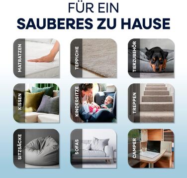 CLEANmaxx Професійний пароочисник для м'яких меблів та килимів Pro Steam | 3 в 1: очищувач м'яких меблів, точковий очищувач, миючий пилосос | Видаляє плями з килимів, авто, диванів тощо (червоний з шампунем, Pro Power 600W)