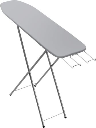 Прасувальна дошка KADAX з полицею, 104x30 см, з підставкою для праски, компактна станція для прасування з підкладкою з піни (Сірий)