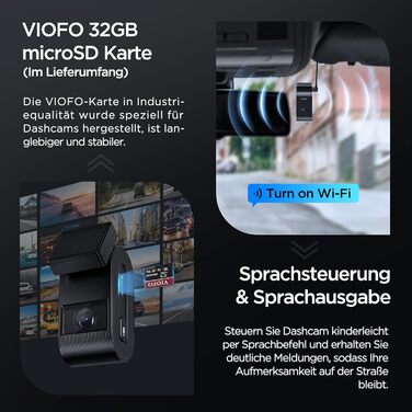 VIOFO VS1 2K Mini Dash Cam: Автомобільний відеореєстратор з GPS, HDR, Wi-Fi, 32GB, STARVIS 2 Sensor