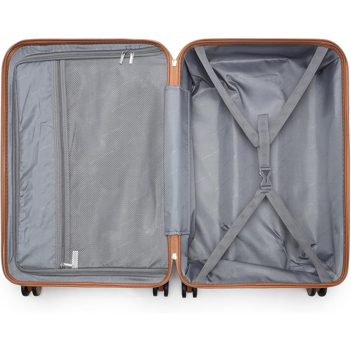 Чемодан British Traveller Mittelgroßer, 64x43x26.5 см, ABS+PC, TSA-замок, 4 колеса, кремовий (64 см, 57 л)