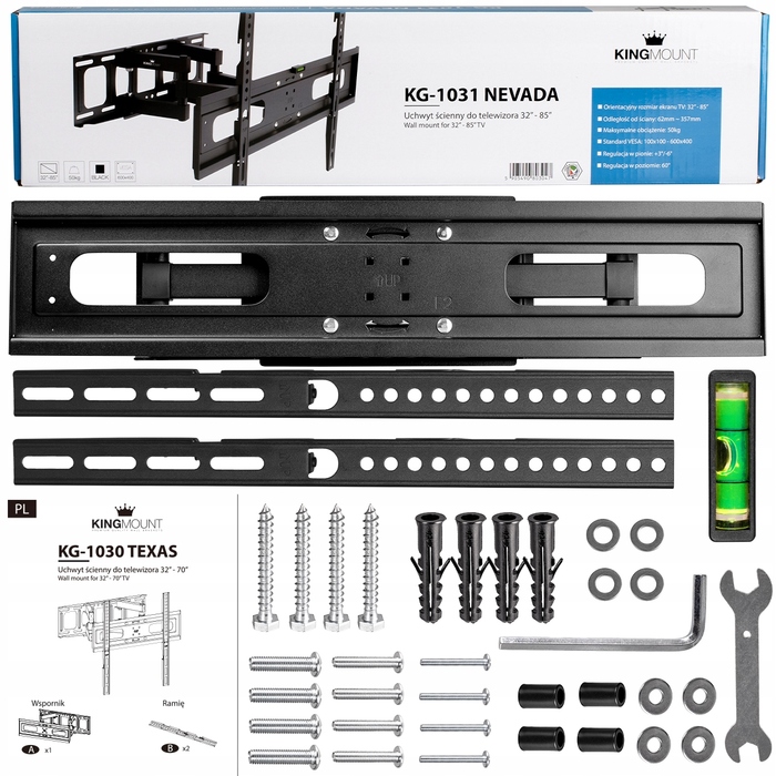 Кронштейн для телевізора KingMount, навісне кріплення для ТВ 32-85 дюймів