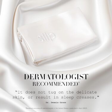 SLIP 22 Momme Silk Pillowcase in 51 x 76cm - made of 100% Mulberry Silk, with zipper closure, breathable, ideal for allergy sufferers, White