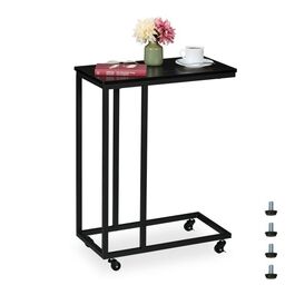 Relaxdays C-Shaped Side Table with Wheels
