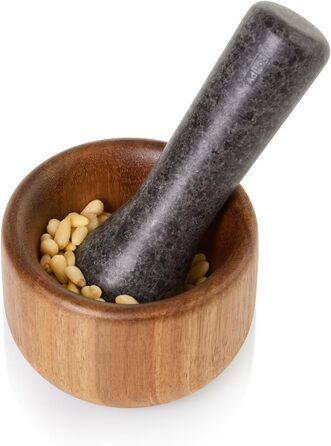 Набір для стукання спецій AdHoc MO42 | Дерево акації та граніт | Ø 9 см