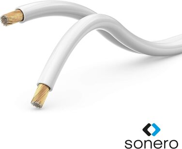 Кабель акустичний Sonero Eter CCA 2x0,75 мм², 10 м (2 шт.), білий - для колонок та аудіосистем