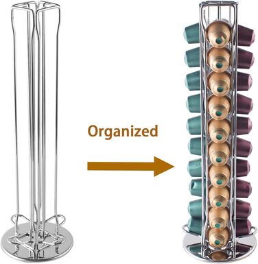 Тримач для капсул Nespresso Sevenline, органайзер на 40 капсул, срібляний