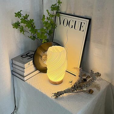 Дерев'яна настільна лампа - 3 режими, 9-рівнів регулювання яскравості LED, мінімалістичний дизайн, для спальні, вітальні, нічного столика, декоративна лампа з теплим/холодним білим світлом