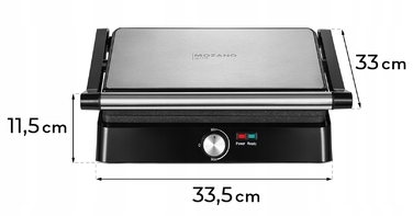 Електричний розкладний гриль Mozano Grill Chef, чорний, 2200 Вт, великий