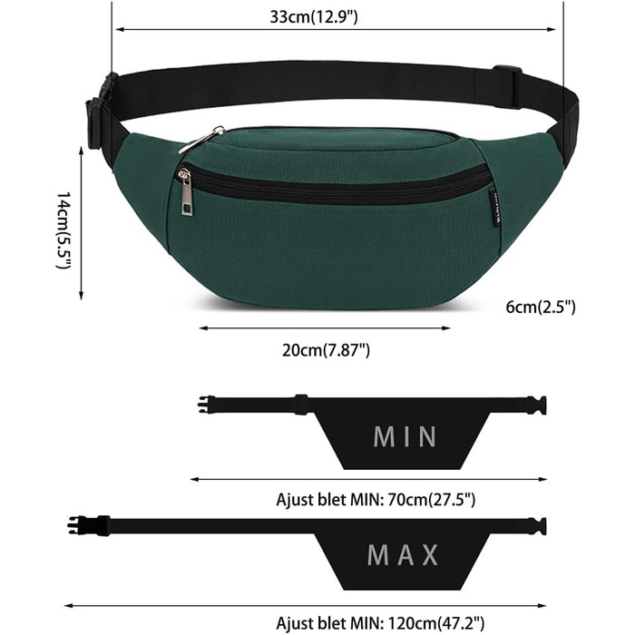 Гірчиця: чоловіча/жіноча поясна сумка, сумка на стегно, сумка через плече, сумка-мішечок для телефону, для активного відпочинку, спорту, кемпінгу, фітнесу, велосипеда (оливковий)