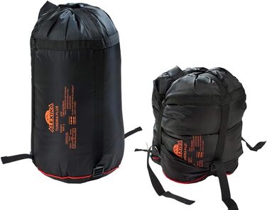 Спальний мішок Alexika Tundra Plus - теплий, зручний, прямокутний, 3-сезонний для дорослих та сімей, для кемпінгу та відпочинку на природі при низьких температурах (-2°C), з компресійним мішком, ліворуч