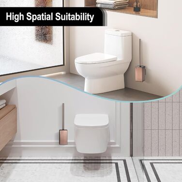 Настінна щітка для туалету DAZI з кріпленням без свердління, нержавіюча сталь, сучасний дизайн, знімний внутрішній стаканчик, золотий/рожевий золотий колір